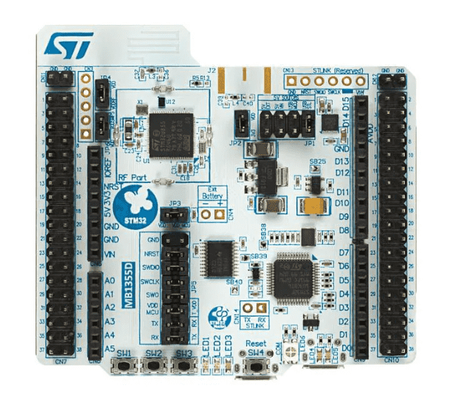 the nucelo-wb55 development board